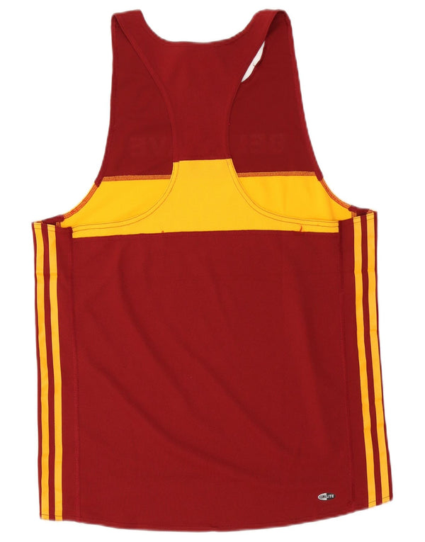 Ανδρικό γραφικό γιλέκο Adidas Climalite Top UK 40/42 Medium Maroon Colourblock