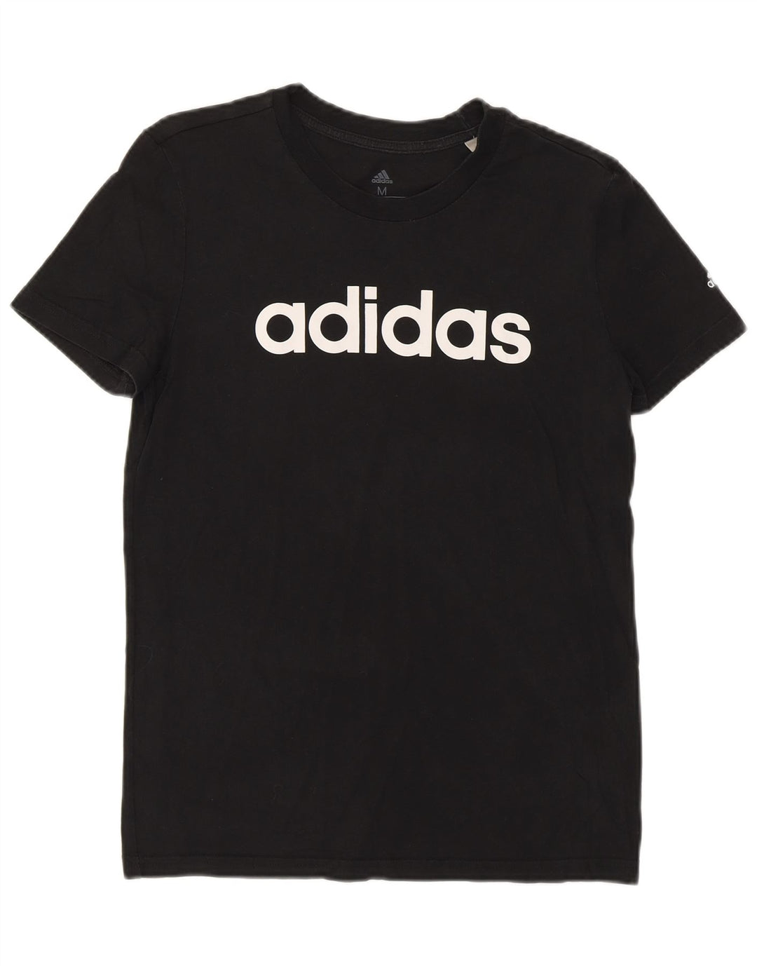 Γυναικείο γραφικό μπλουζάκι ADIDAS Top UK 12/14 Μεσαίο μαύρο βαμβακερό
