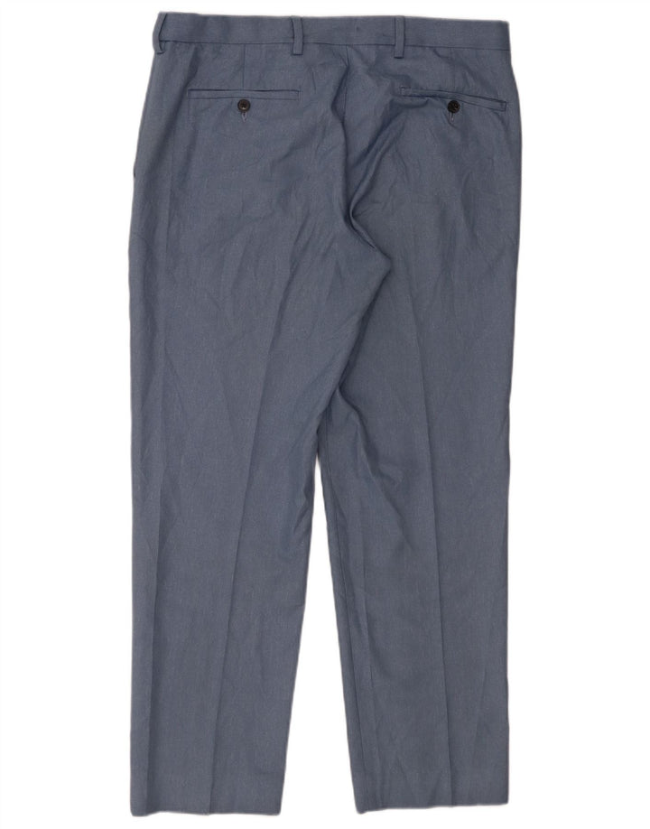 Marks & Spencer Ανδρικό παντελόνι Chino με κανονική εφαρμογή W34 L29 Μπλε πολυεστέρας