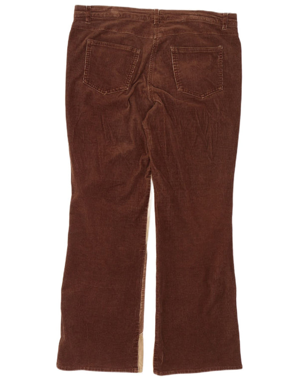 Vintage γυναικείο μποτάκι κοτλέ παντελόνι UK 18 XL W38 L30 καφέ χρώματος