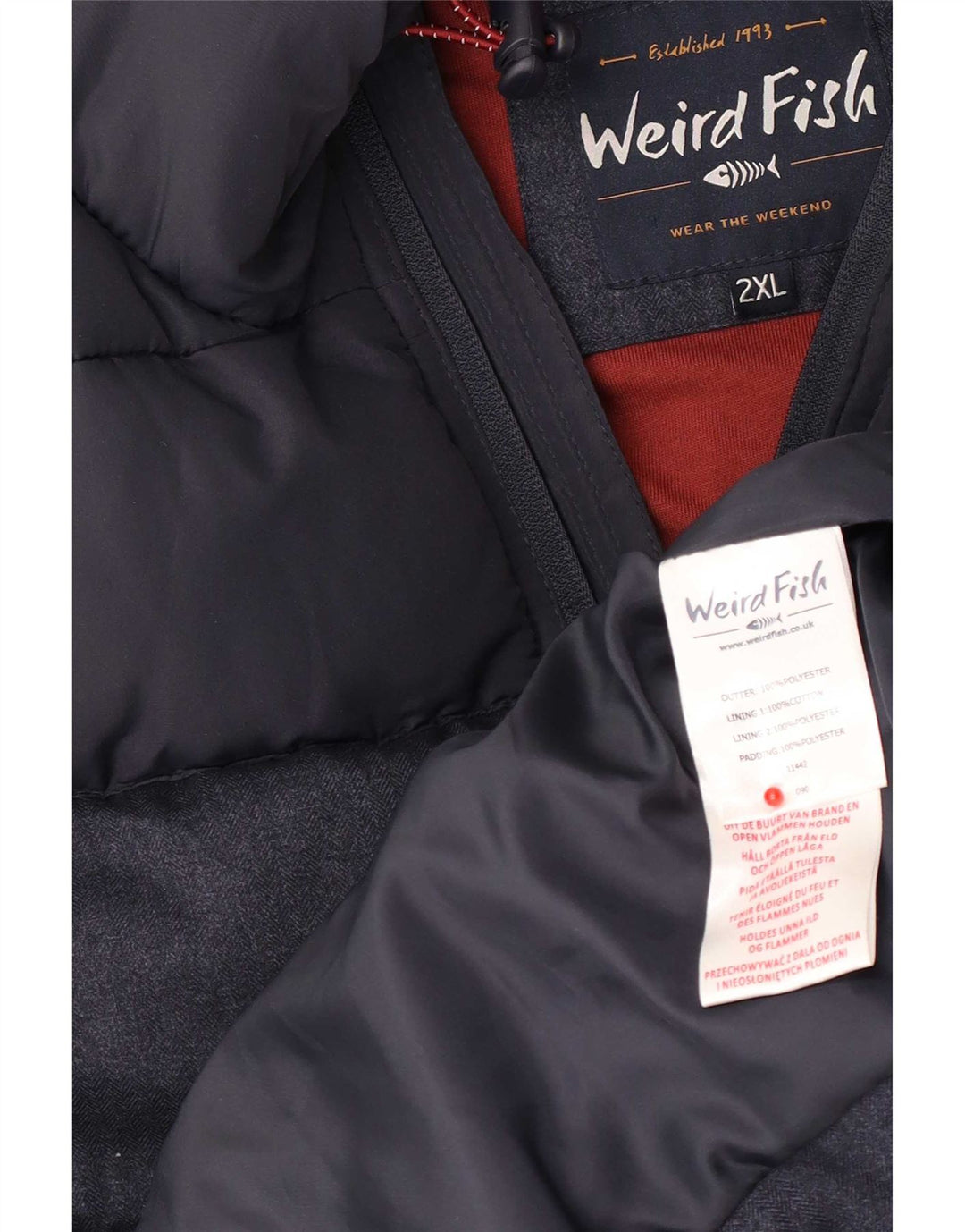 Weird Fish Ανδρικό μπουφάν με κουκούλα UK 44 2XL Navy Blue Polyester