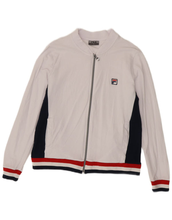 Fila Γυναικεία αθλητική φόρμα Top Jacket UK 14 Medium White Colourblock Cotton