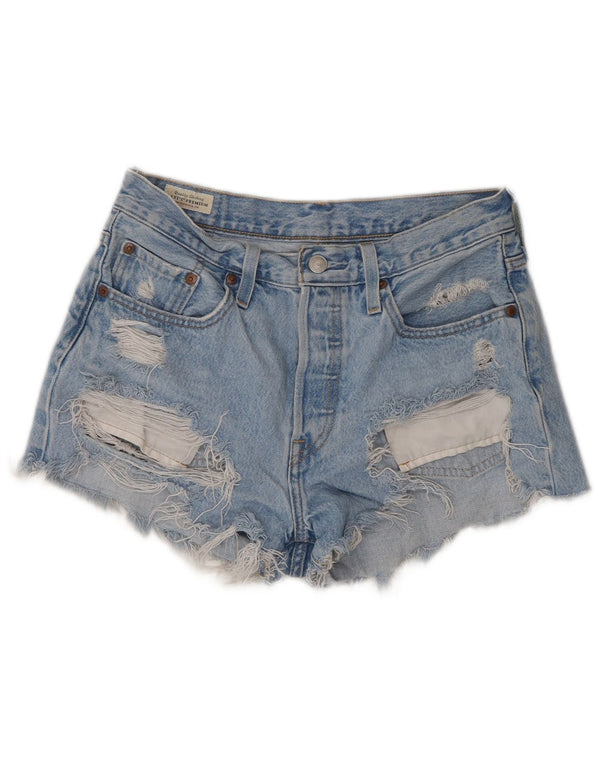 Levi's Womens 501 High Waist Distressed τζιν σορτς W27 μικρό μπλε βαμβακερό