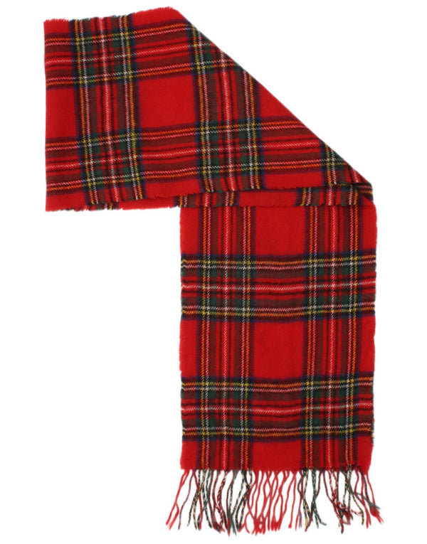 Vintage Ανδρικό Ορθογώνιο Φουλάρι One Size Red καρό Lambswool Classic
