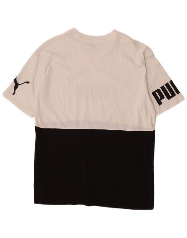 Ανδρικό γραφικό μπλουζάκι Puma Top Medium Black Colorblock Βαμβακερό