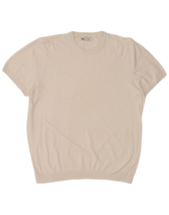 Ανδρικό T-Shirt Zara Top Medium Λευκό