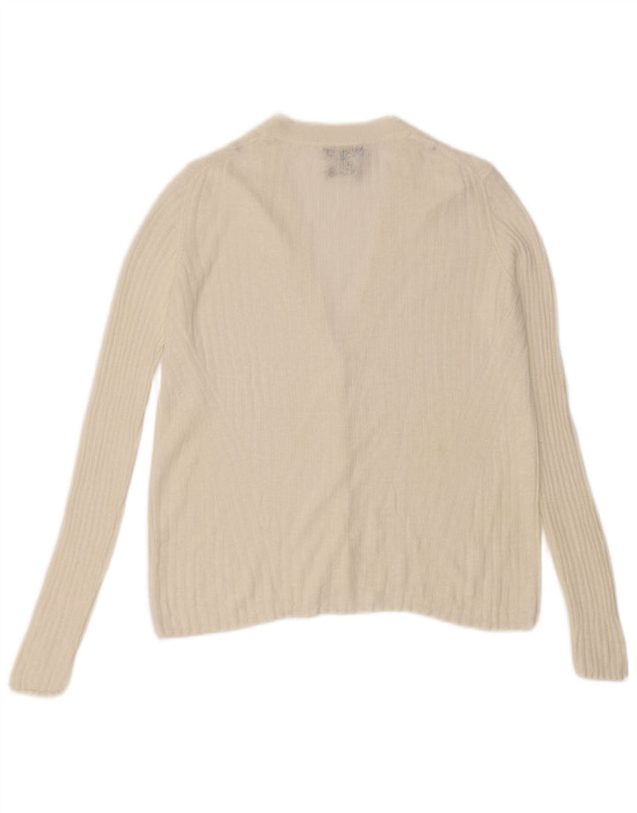 Massimo Dutti Γυναικεία ζακέτα πουλόβερ UK 10 Small White Len