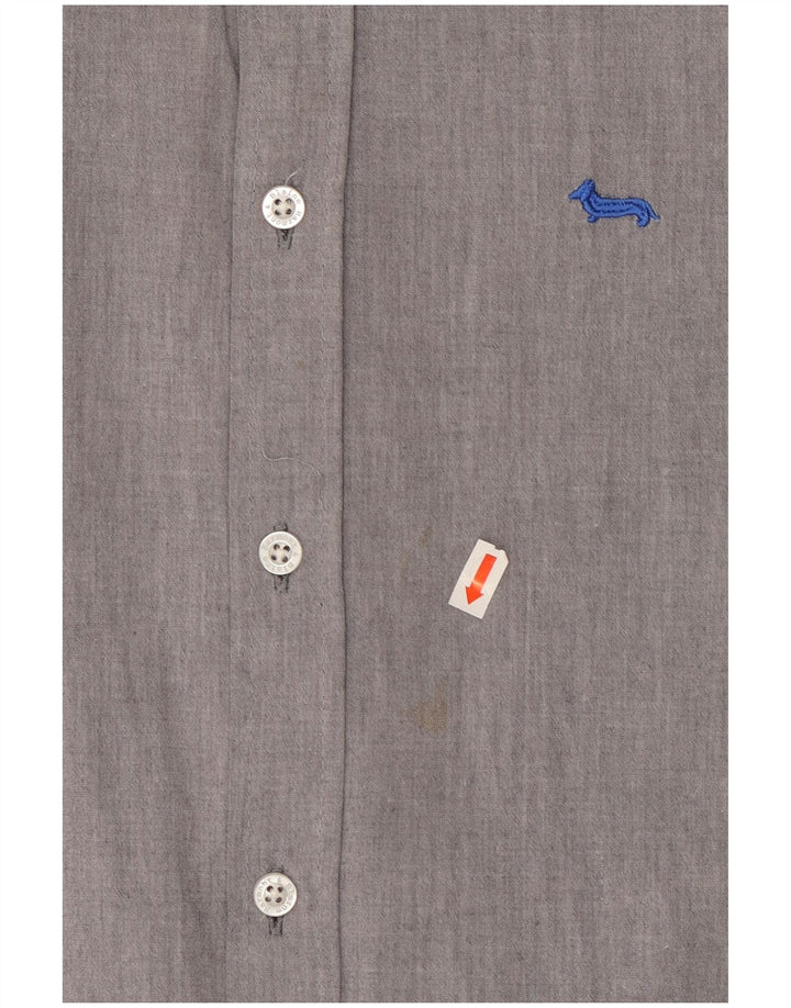HARMONT & BLAINE Ανδρικό πουκάμισο Slim Fit Μικρό γκρι βαμβακερό