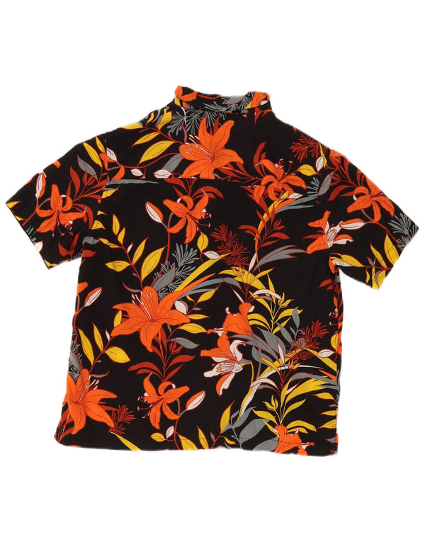 Superdry γυναικείο κοντομάνικο πουκάμισο UK 10 Small Black Floral Χαβάης