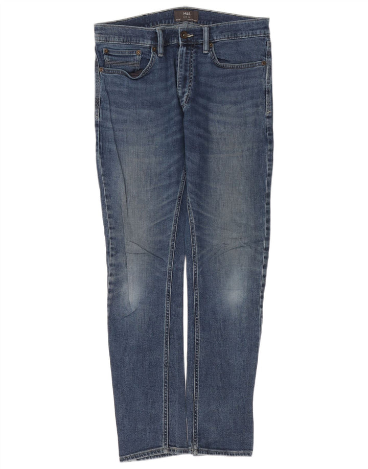 Ανδρικό Slim Jeans Marks & Spencer W32 L31 Blue Cotton