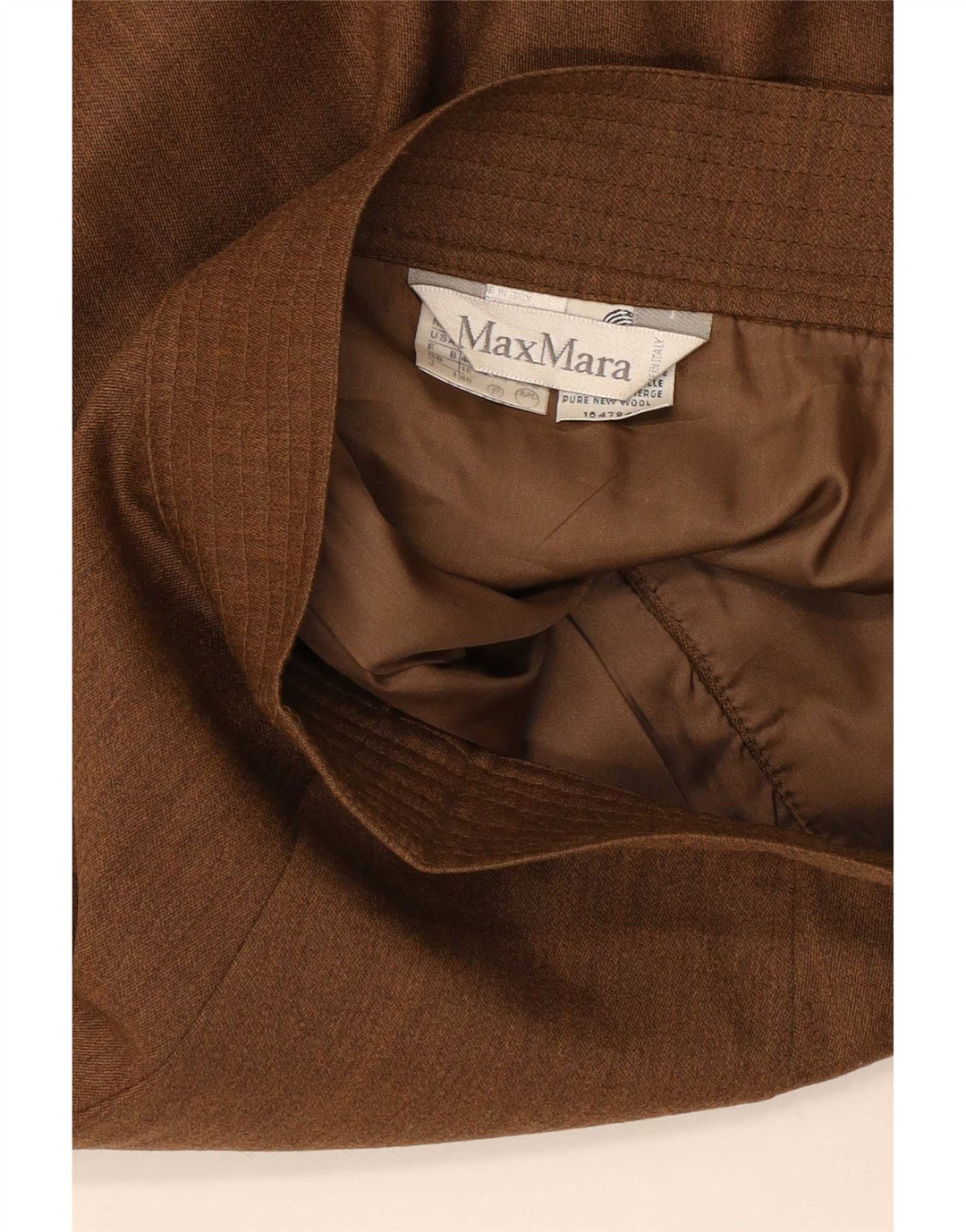 Max Mara Γυναικεία Pencil Φούστα UK 16 Large W32 Καφέ μαλλί