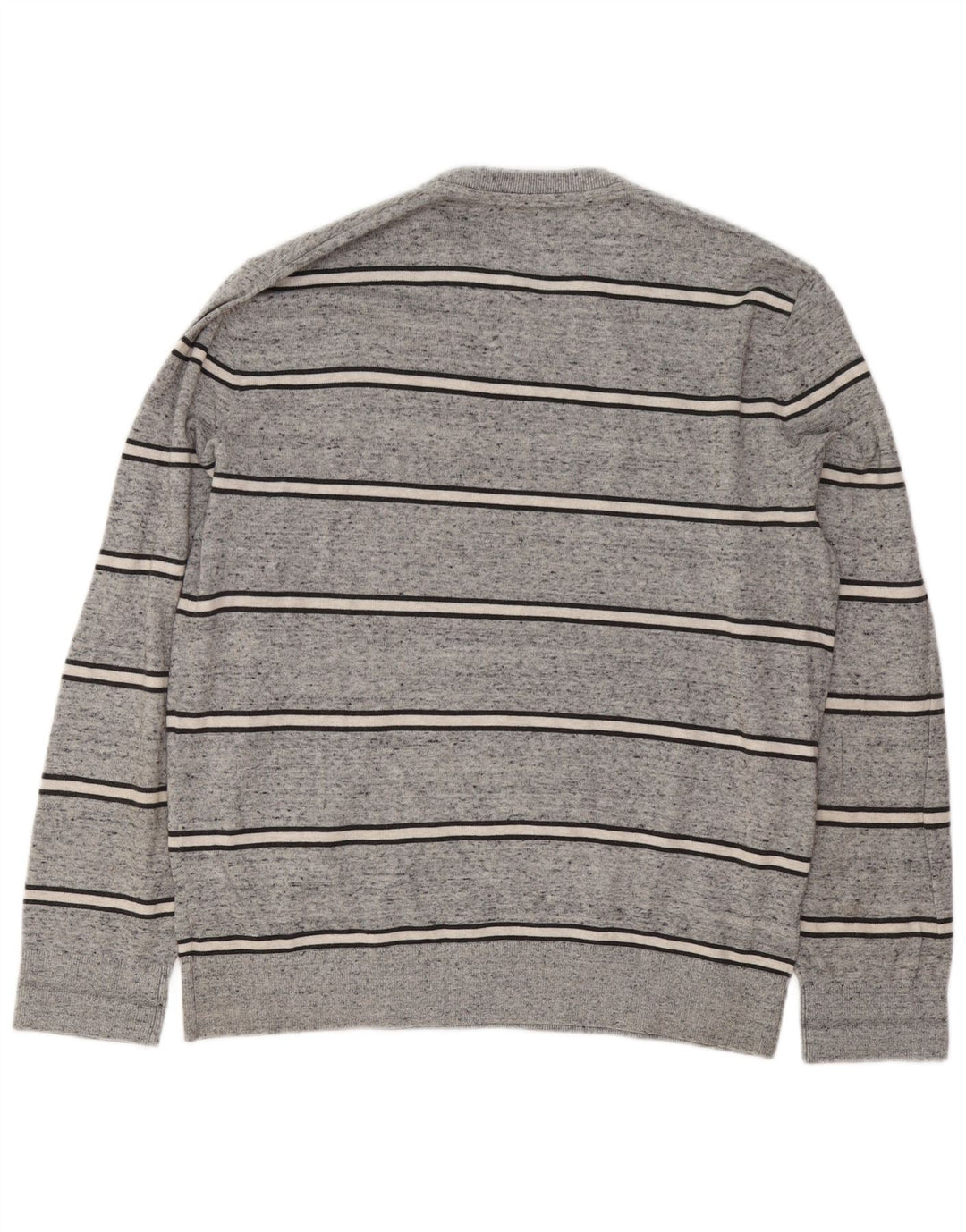 Ανδρικό πουλόβερ Gap Crew Neck Jumper Μεγάλο γκρι βαμβακερό ριγέ