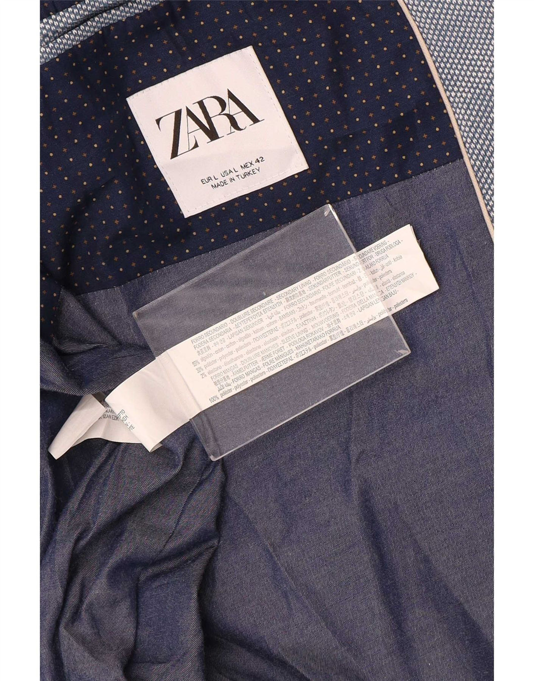Zara Ανδρικό Μπλέιζερ Μπουφάν UK 40 Μεγάλο Μπλε Βαμβακερό
