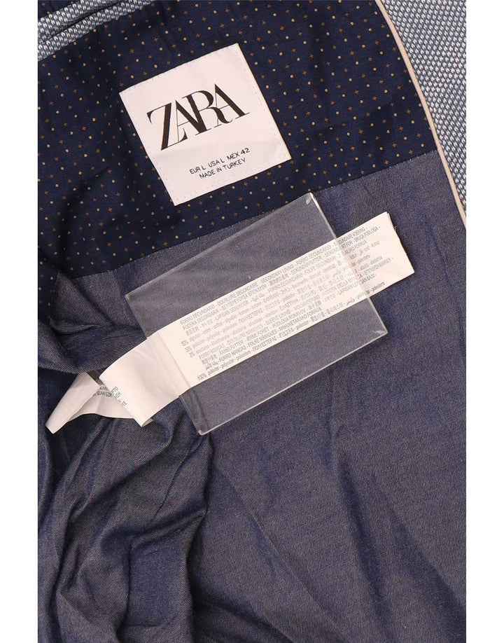 Zara Ανδρικό Μπλέιζερ Μπουφάν UK 40 Μεγάλο Μπλε Βαμβακερό