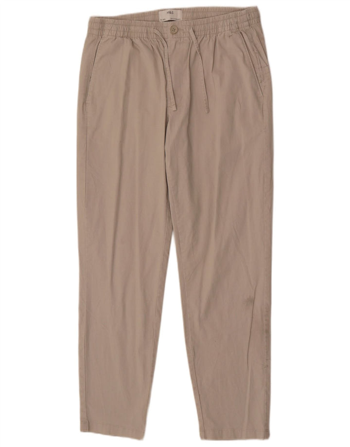 Marks & Spencer Ανδρικό λεπτό παντελόνι Chino Μεσαίο W32 L29 Μπεζ βαμβακερό