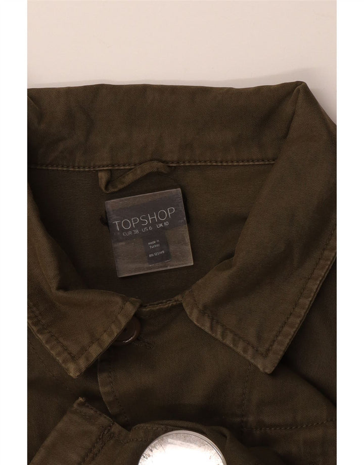 TOPSHOP Γυναικείο Στρατιωτικό Μπουφάν UK 10 Μικρό Χακί Βαμβακερό