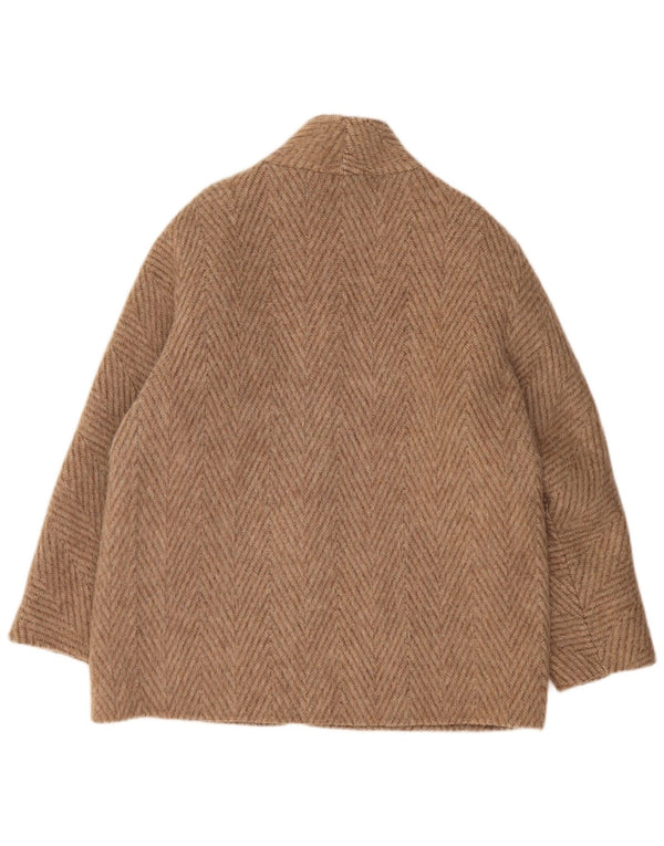 VINTAGE Γυναικείο Πανωφόρι UK 18 XL Beige Chevron