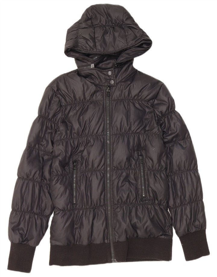 Replay Γυναικείο μπουφάν με κουκούλα UK 14 Large Black Polyamide