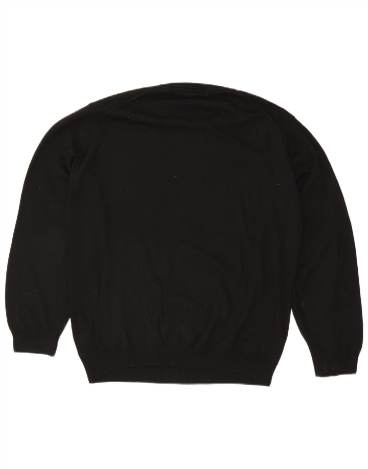 Marks & Spencer Ανδρικό πουλόβερ με λαιμόκοψη, μεγάλο μαύρο μάλλινο