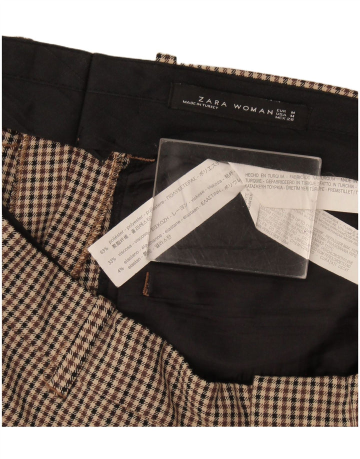 Zara Γυναικείο Slim Suit Παντελόνι Medium W30 L29 Beige Houndstooth Polyester
