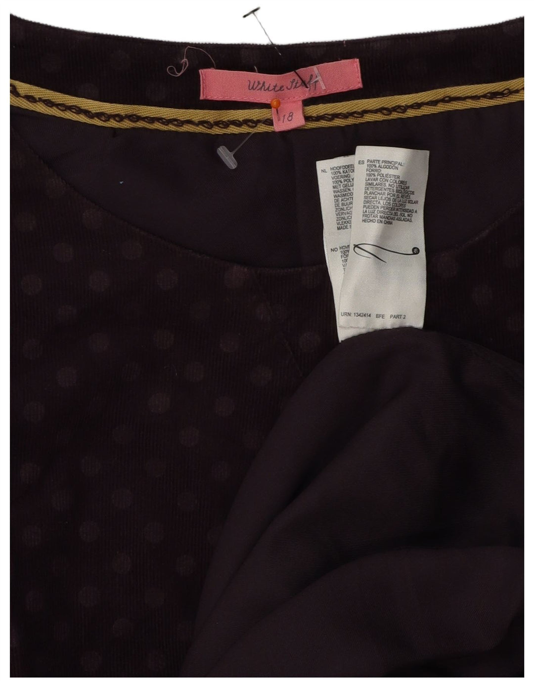 WHITE STUFF Γυναικείο αμάνικο φόρεμα UK 18 XL Μωβ πουά