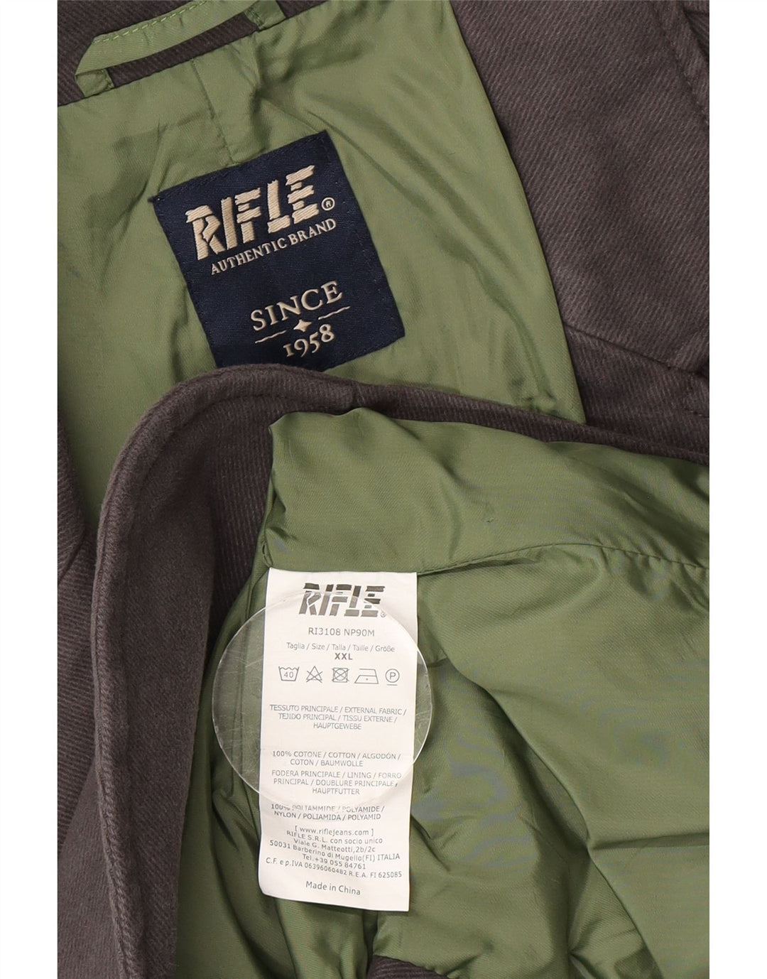 Rifle Ανδρικό σακάκι με 2 κουμπιά UK 44 2XL Γκρι βαμβακερό