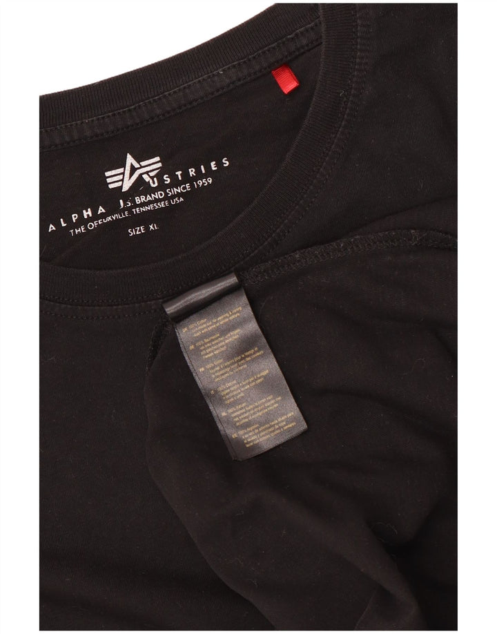 Ανδρικό T-Shirt Alpha Industries Top XL Μαύρο βαμβακερό