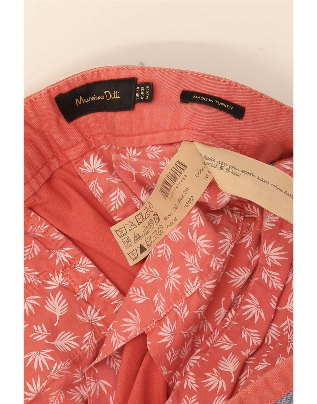 Ανδρικό σορτς Chino Massimo Dutti IT 48 Medium W38 Κόκκινο βαμβακερό