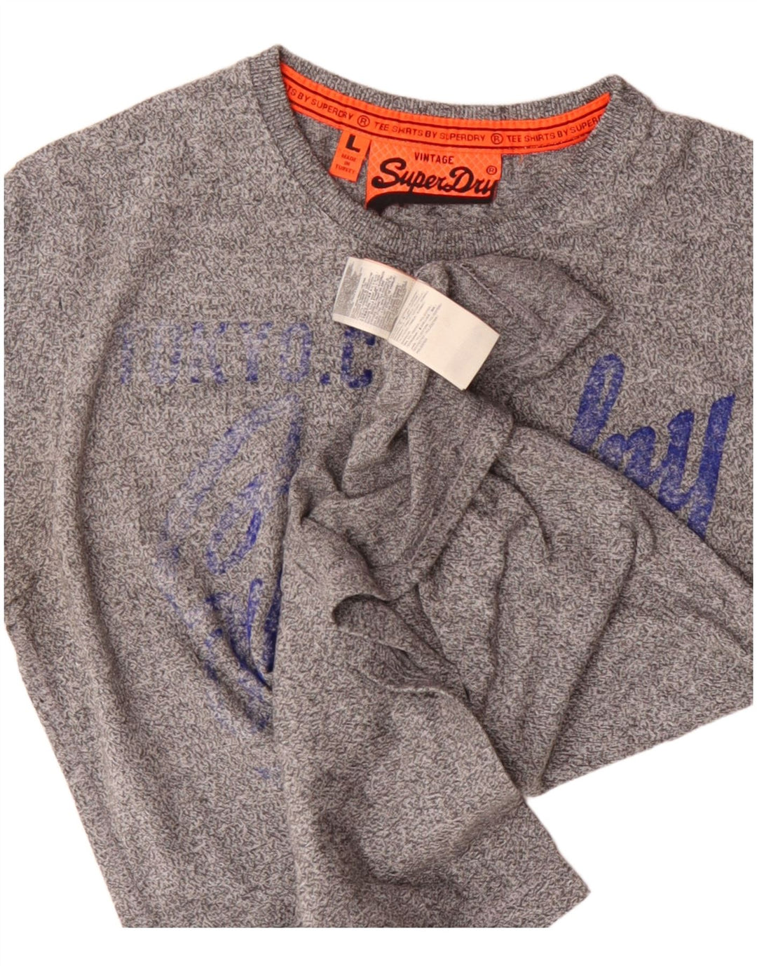 Ανδρικό vintage γραφικό μπλουζάκι Superdry Top μεγάλο γκρι βαμβακερό