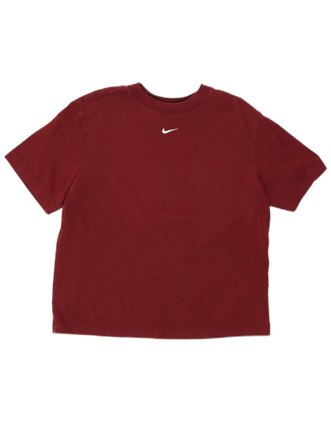 Γυναικείο T-Shirt NIKE Top UK 6 XS Βαμβακερό μπορντό