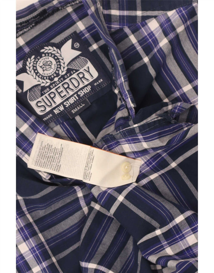 Ανδρικό πουκάμισο Superdry Small Navy Blue Check Cotton