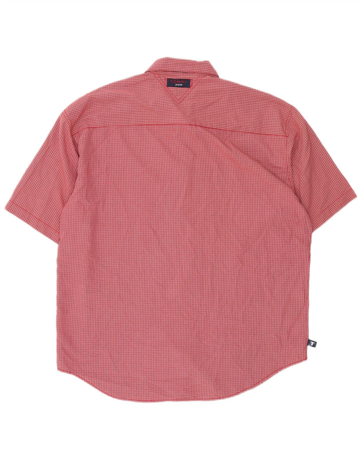 Ανδρικό κοντομάνικο πουκάμισο Tommy Hilfiger XL Red Gingham Polyester