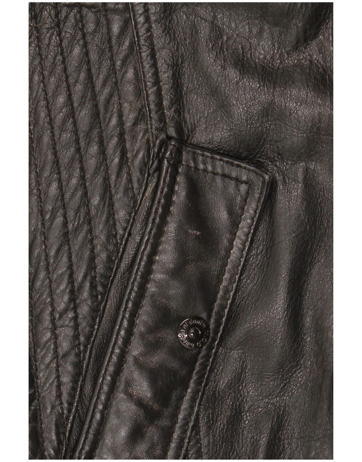 Vintage Ανδρικό Δερμάτινο Μπουφάν UK 42 XL Μαύρο Δερμάτινο
