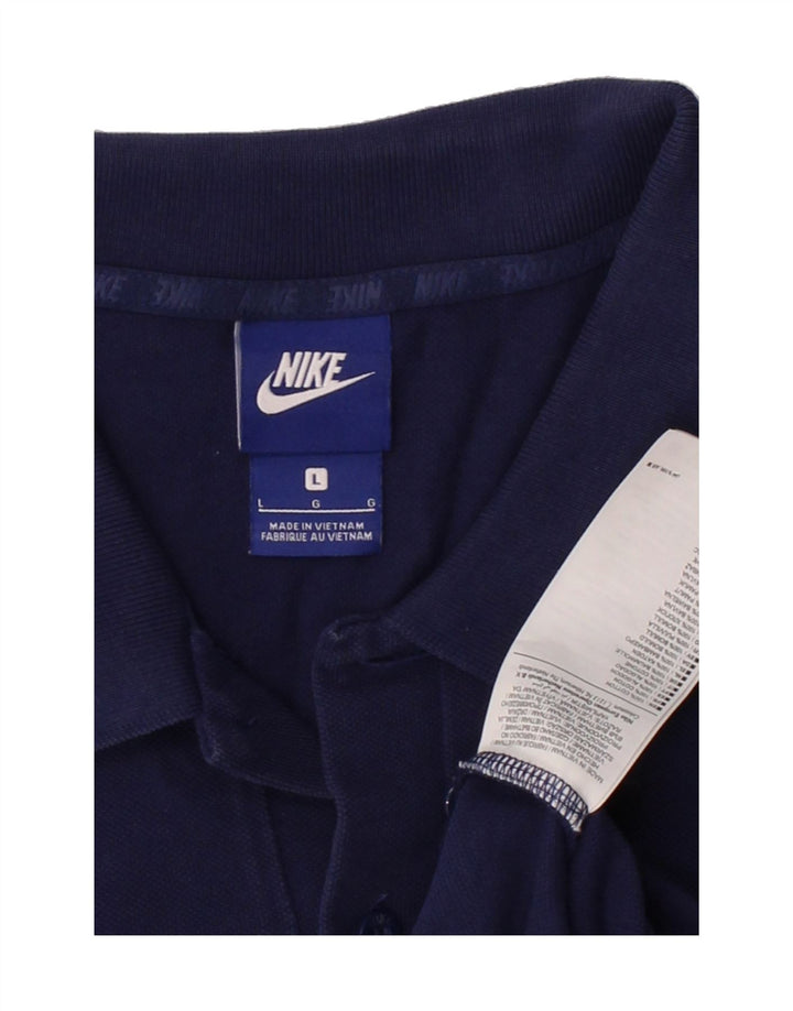 NIKE Mens Polo Shirt Large Navy Blue Cotton Vintage Nike and Second-Hand Nike from Messina Hembry 
