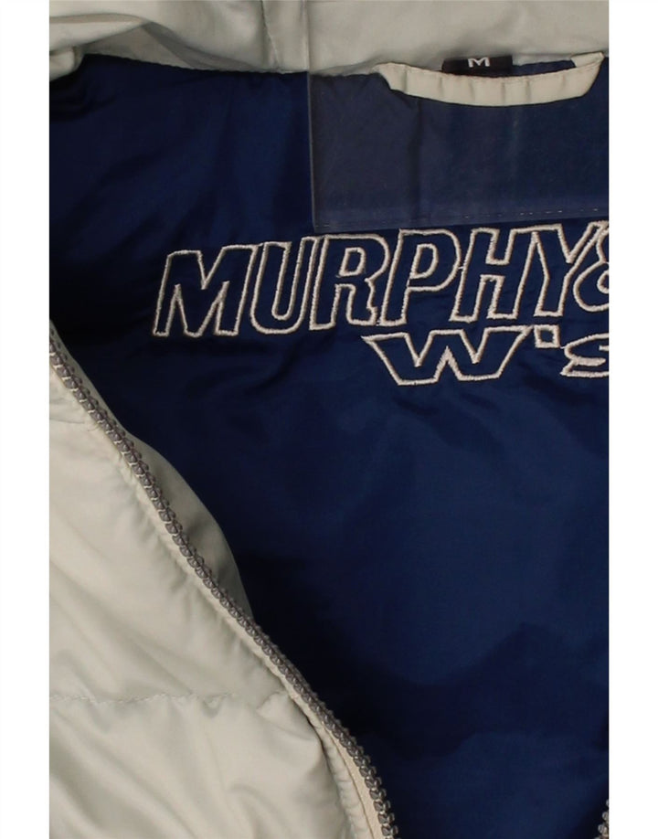 MURPHY & NYE Mens Hooded Padded Gilet UK 38 Medium Green Polyamide Vintage Murphy & Nye and Second-Hand Murphy & Nye from Messina Hembry 