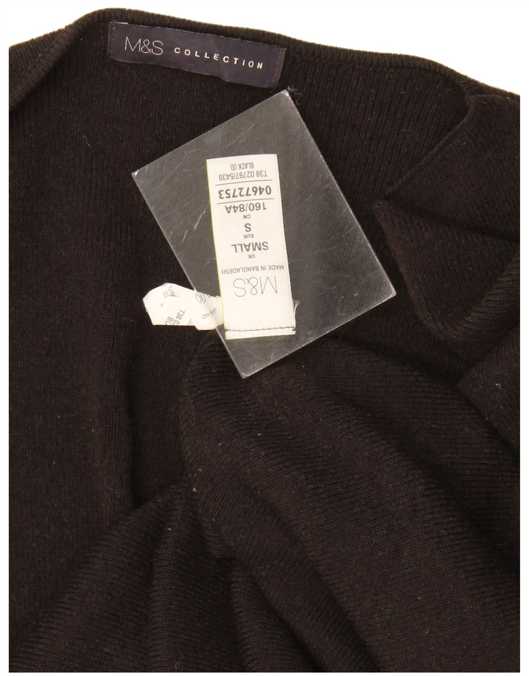 Marks & Spencer Γυναικείο Longline ανοιχτό πουλόβερ ζακέτα UK 10 Small Black