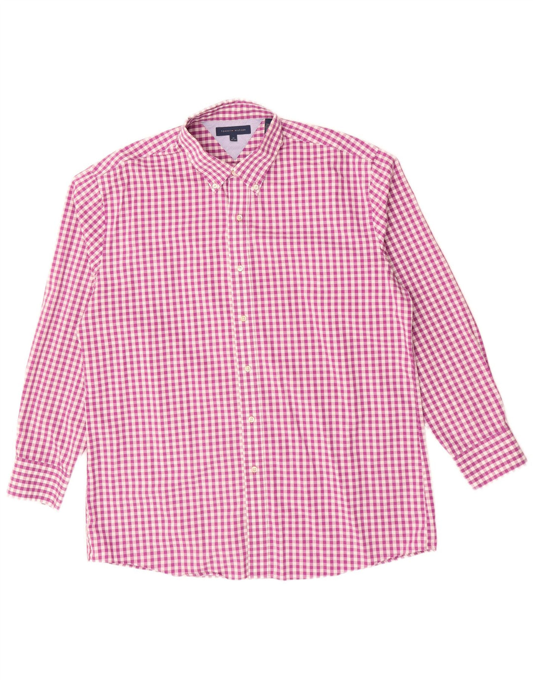 TOMMY HILFIGER Ανδρικό πουκάμισο 17 XL Μωβ βαμβακερό Gingham
