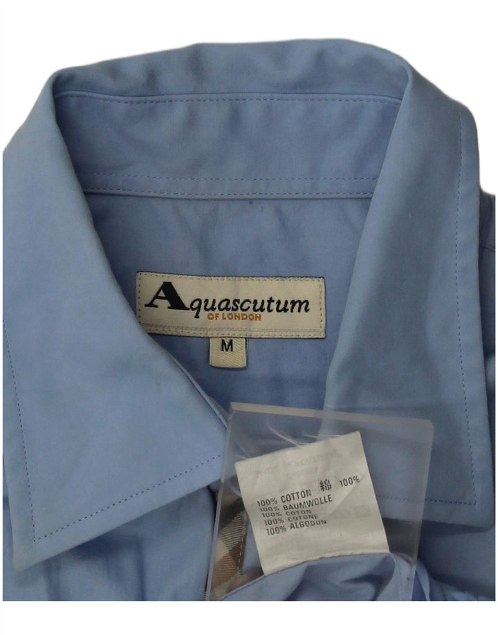 Ανδρικό κοντομάνικο πουκάμισο Aquascutum, μεσαίο μπλε βαμβακερό