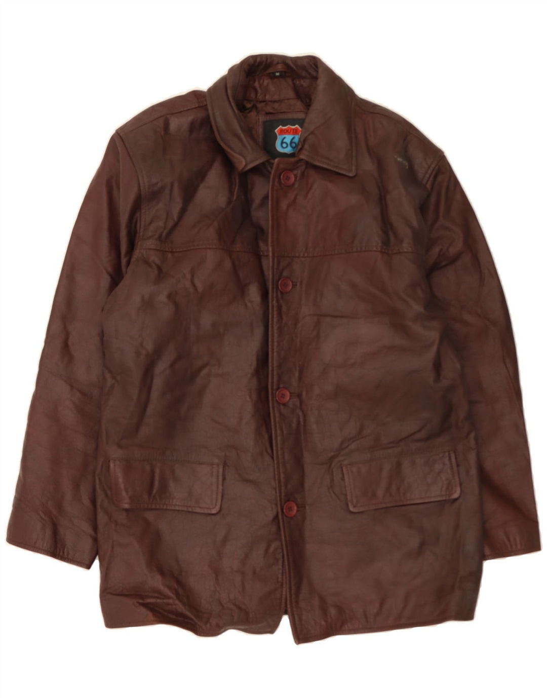 ROUTE 66 Mens Leather Jacket UK 38 Medium Brown Leather Vintage Route 66 and Second-Hand Route 66 from Messina Hembry 
