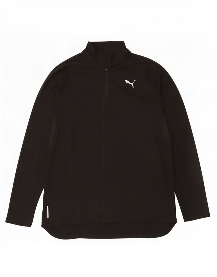 Ανδρική φόρμα πουλόβερ με φερμουάρ Puma Top Large Μαύρο