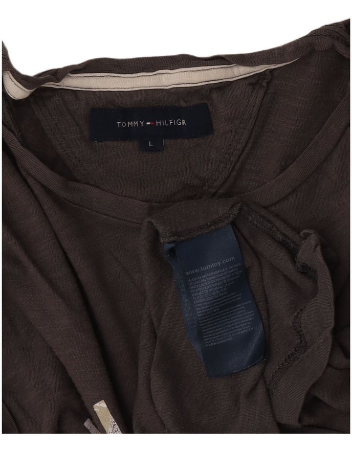 Ανδρικό γραφικό T-Shirt Tommy Hilfiger Top μεγάλο γκρι βαμβακερό