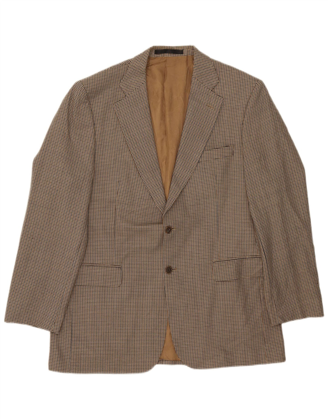 Marks & Spencer Ανδρικό Longline Blazer Jacket UK 42 Large Beige Houndstooth