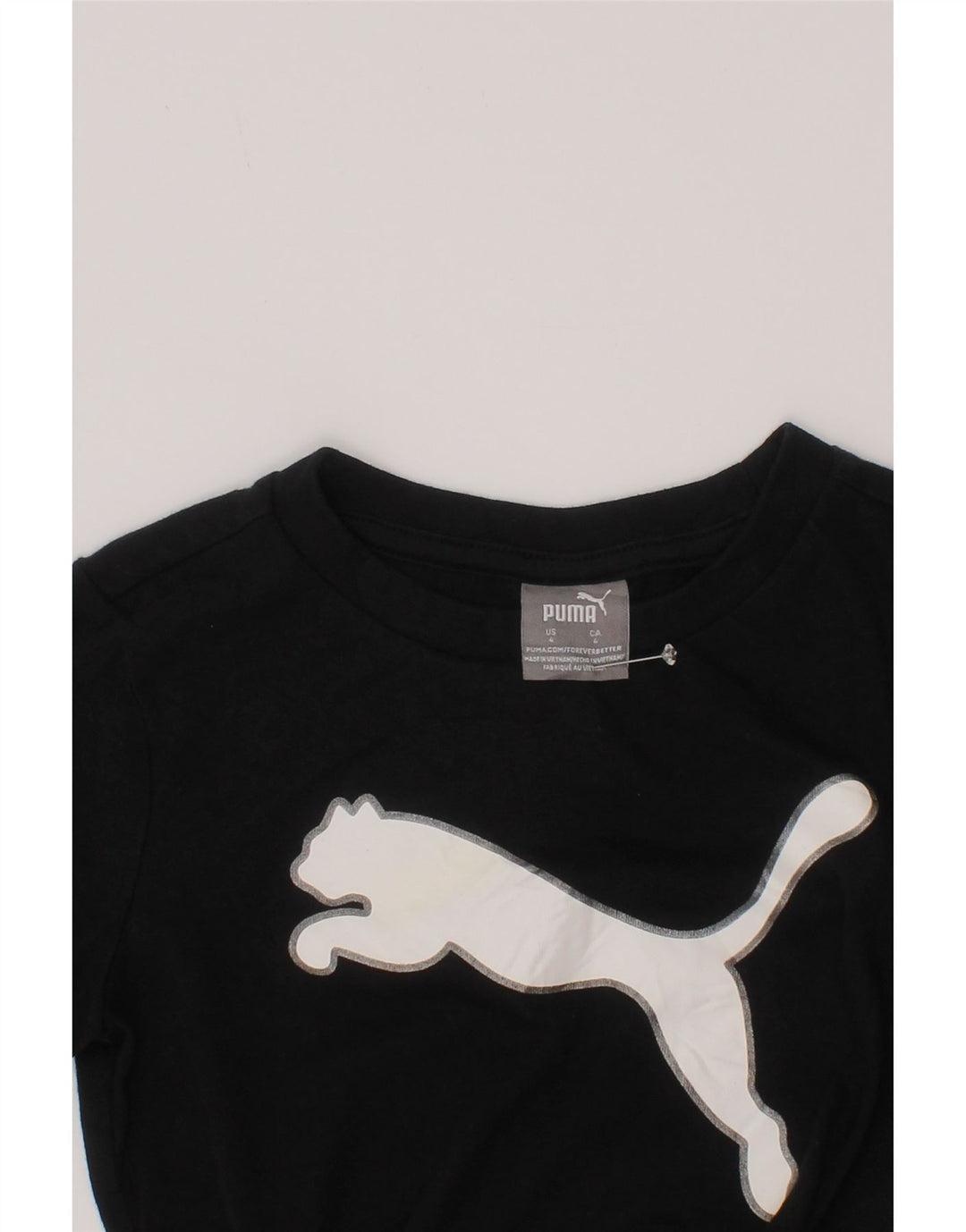 Puma Boys Graphic T-Shirt Top 3-4 Years Μαύρο