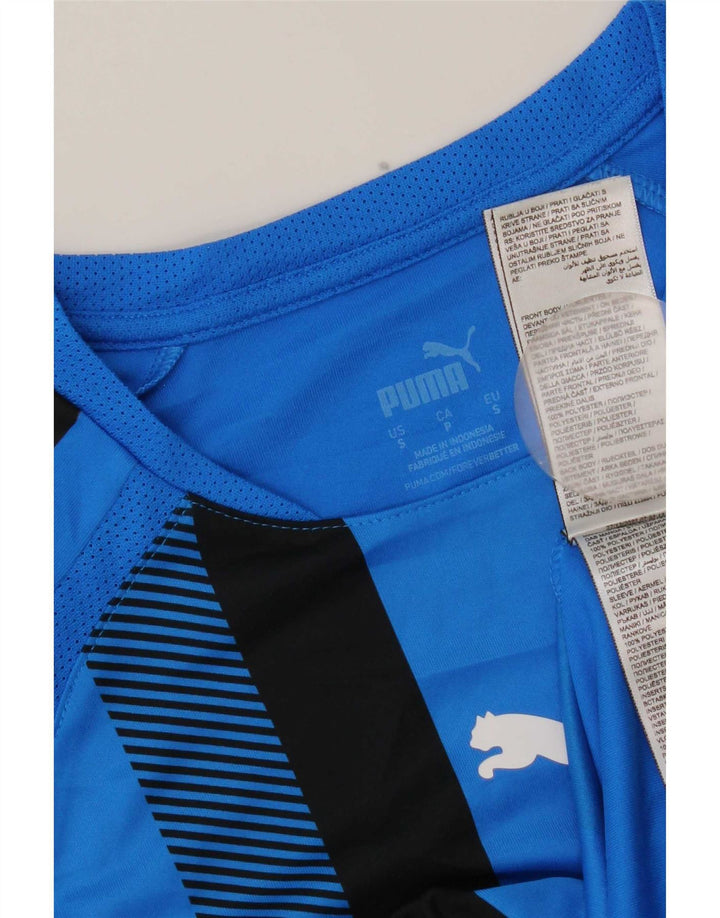 Puma Ανδρικό T-Shirt Top Μικρό Μπλε Ριγέ Πολυεστέρας