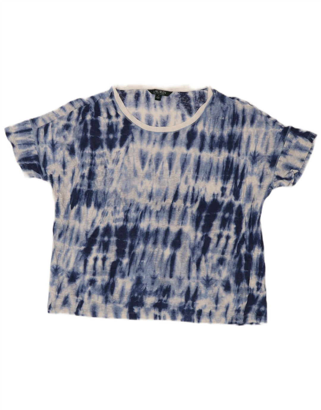 Γυναικείο μπλουζάκι RALPH LAUREN Top UK 14 Medium Blue Tie Dye Lenn