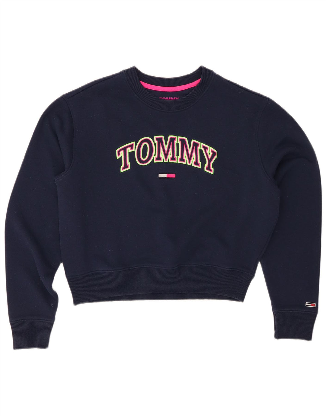 TOMMY HILFIGER Γυναικεία φούτερ Crop Jumper UK 10 Small Navy Blue