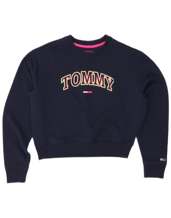 TOMMY HILFIGER Γυναικεία φούτερ Crop Jumper UK 10 Small Navy Blue