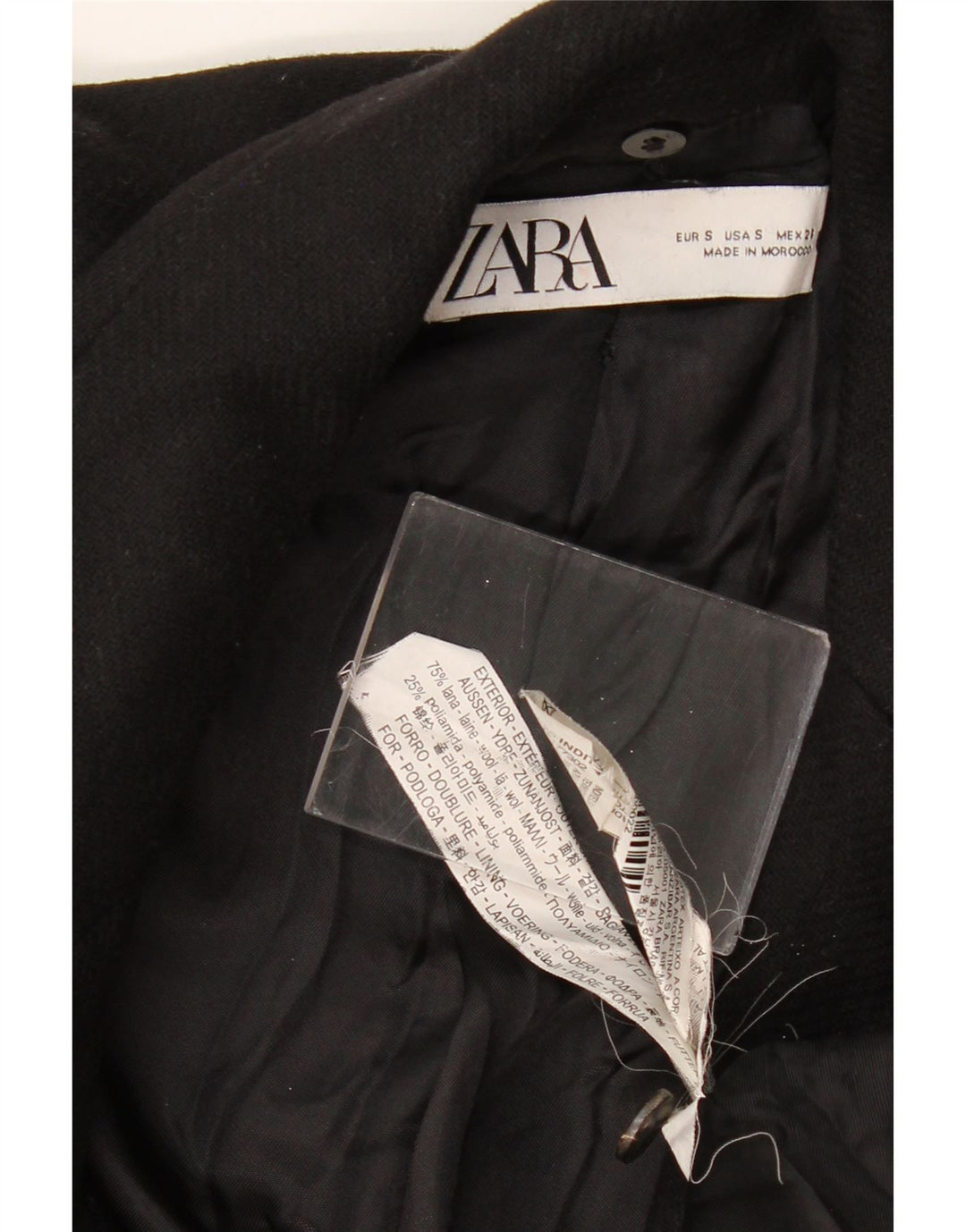 Γυναικείο παλτό ZARA UK 10 Small Black Wool