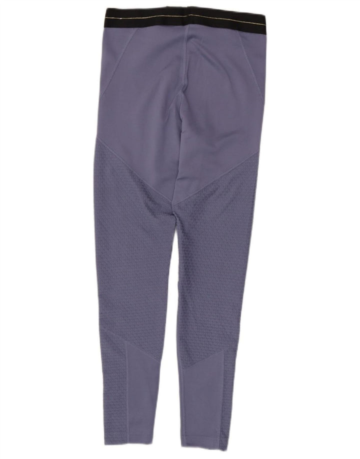 NIKE Womens Dri Fit Leggings UK 12 Medium  Purple Polyester