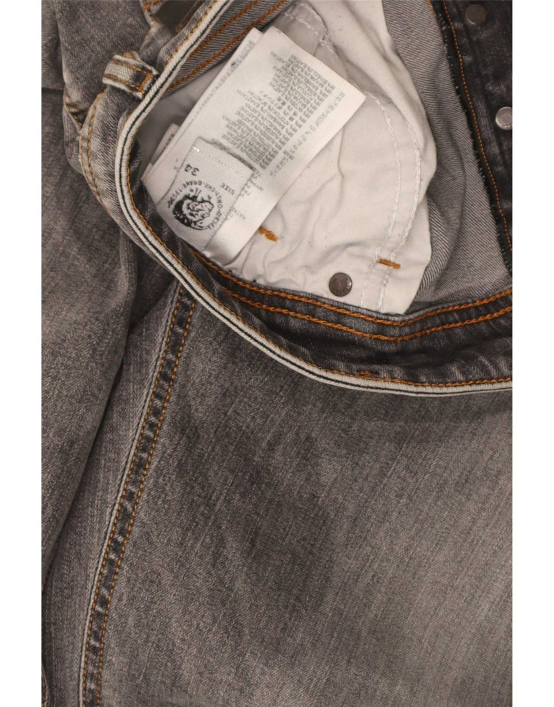 Diesel Ανδρικό Slim Jeans W34 L30 Γκρι βαμβακερό